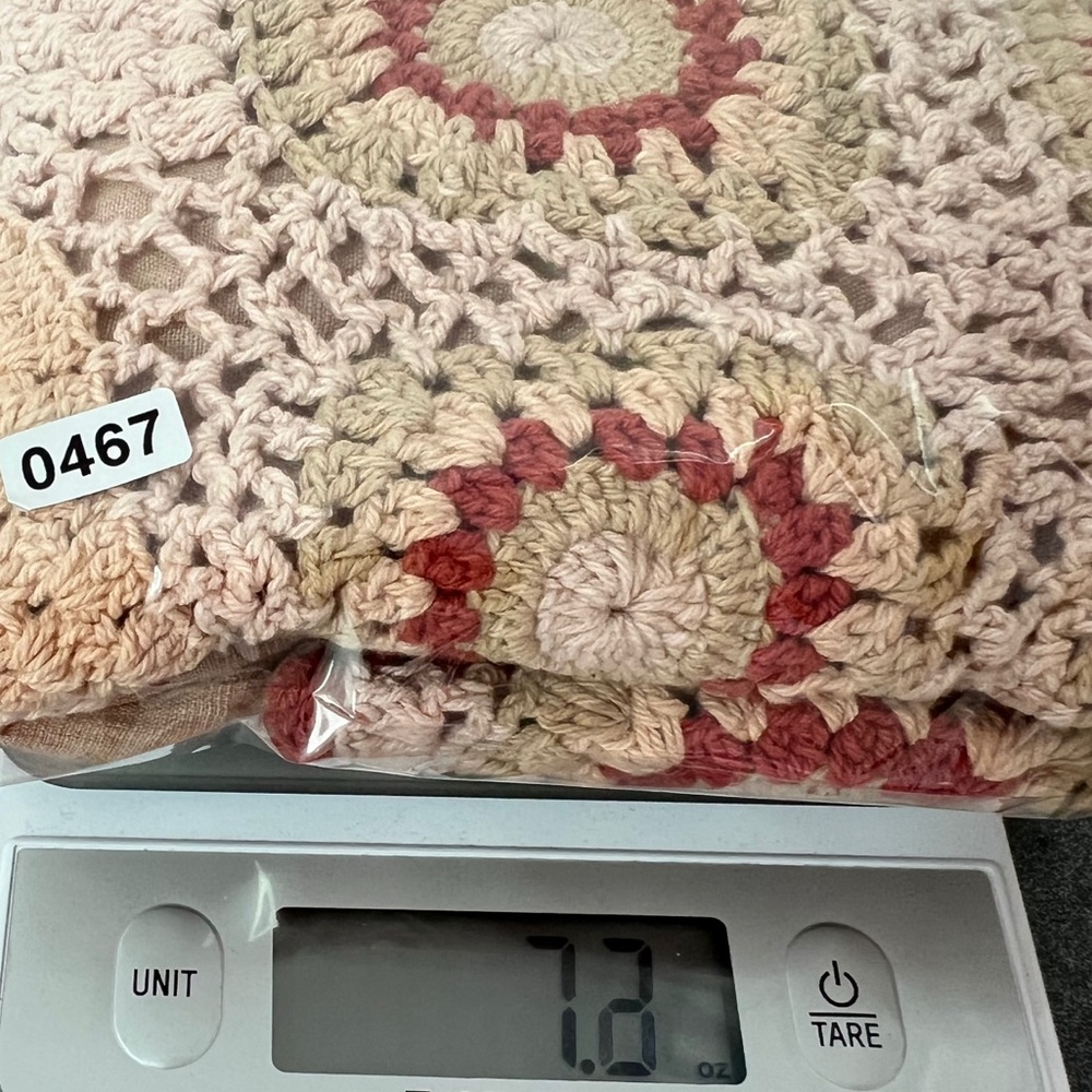 Zara Boho Bohemian Crochet Detail Top Tan Beige linen blend L - Picture 13 of 14